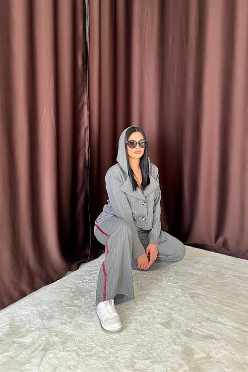 Wholesale Gray Striped Trousers