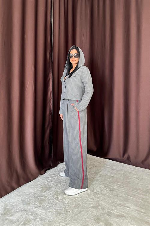 Wholesale Gray Striped Trousers
