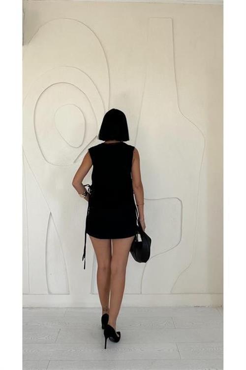 Wholesale Side Laced Vest - Black