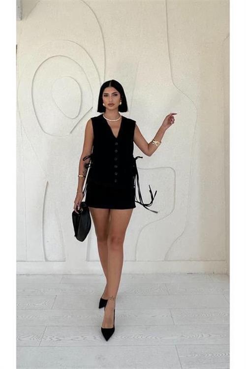 Wholesale Side Laced Vest - Black