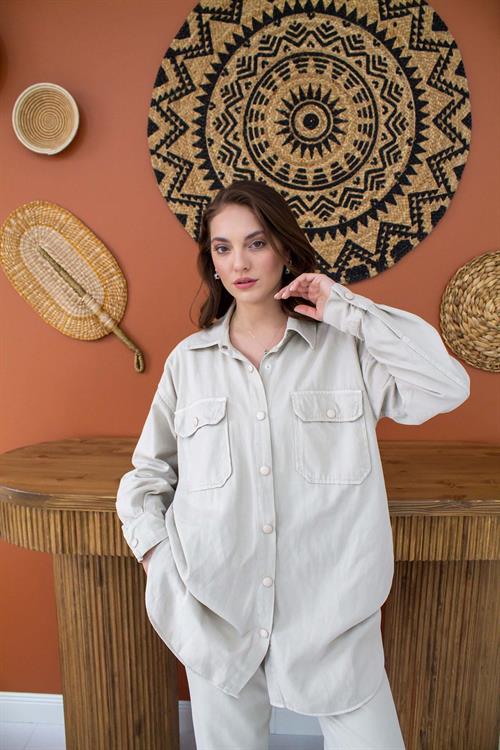 Wholesale Washable Shirt And Trouser Suit - Beige