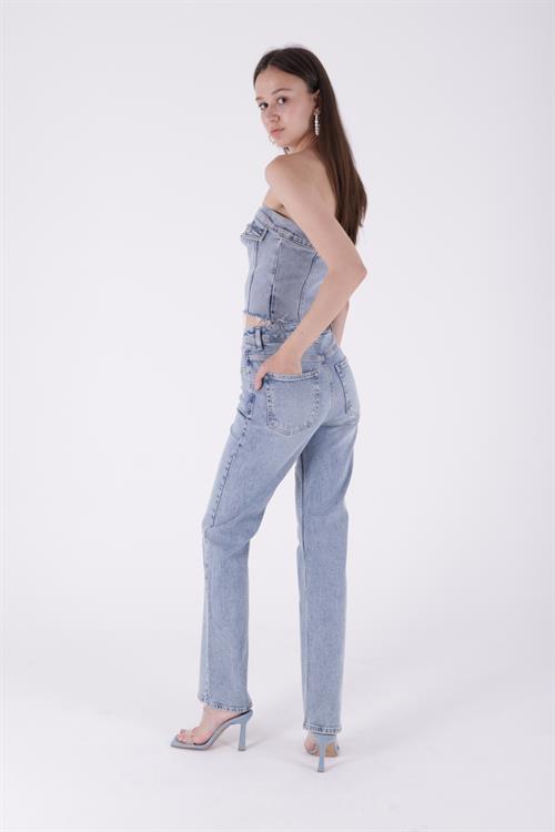 Wholesale High Waist Straight Jeans