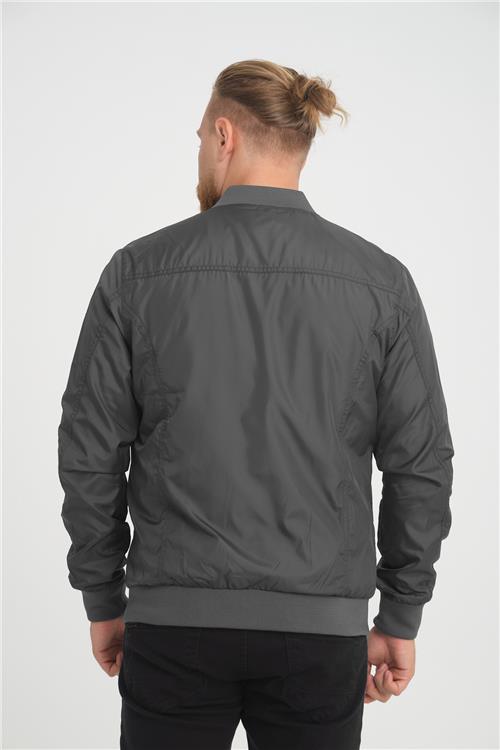 Wholesale Anthracite Pilot Collar Jersey Lined Spring Jacket