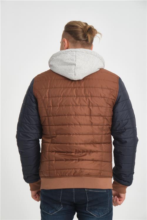 Wholesale Copper Two-Tone Puffer Detachable Hood Jacket