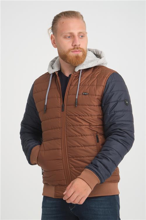 Wholesale Copper Two-Tone Puffer Detachable Hood Jacket
