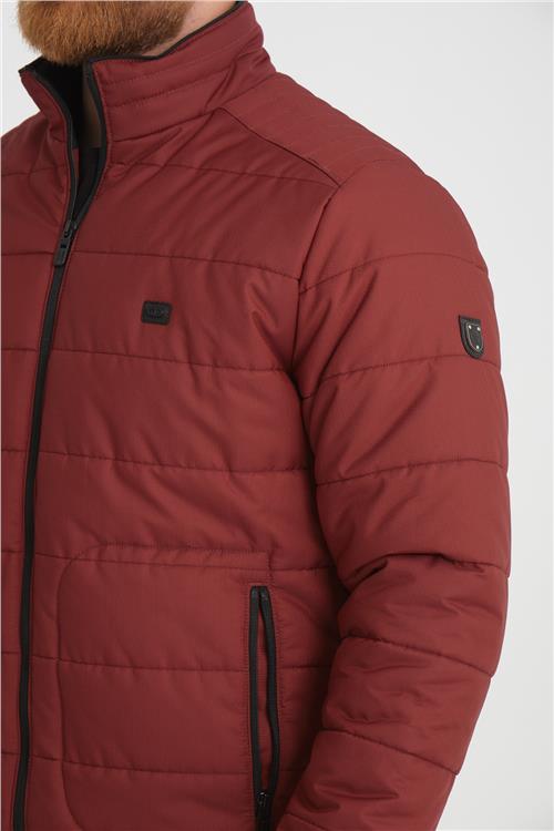 Wholesale Burgundy Ripstop Stand Collar Waterproof Jacket