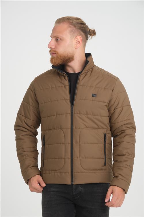 Wholesale Camel Ripstop Stand Collar Waterproof Jacket