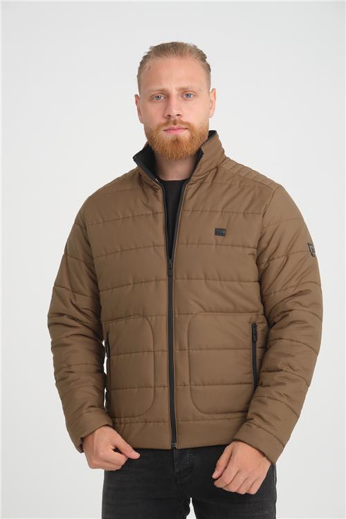 Wholesale Camel Ripstop Stand Collar Waterproof Jacket