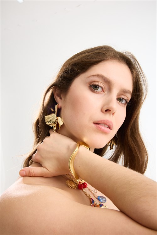 Gold and Brown Chunky Bangle Set