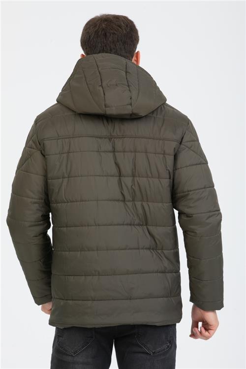 Wholesale Khaki Detachable Polar Hood Jersey Lined Jacket