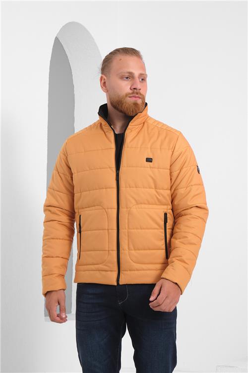 Wholesale Mustard Ripstop Stand Collar Waterproof Jacket