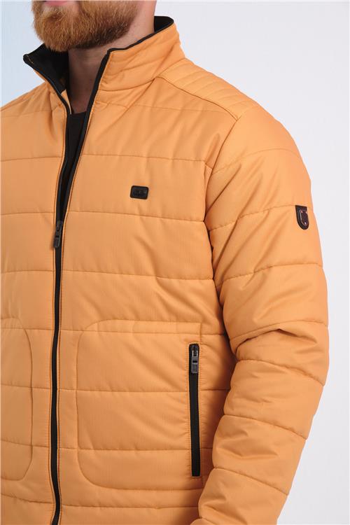 Wholesale Mustard Ripstop Stand Collar Waterproof Jacket