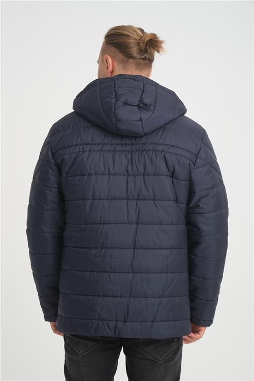 Wholesale Navy Detachable Polar Hood Jersey Lined Jacket