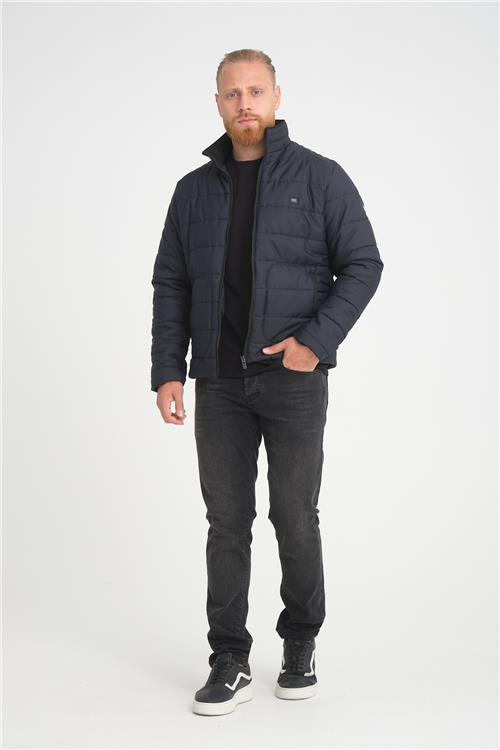 Wholesale Navy Ripstop Stand Collar Waterproof Jacket