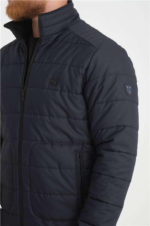 Wholesale Navy Ripstop Stand Collar Waterproof Jacket