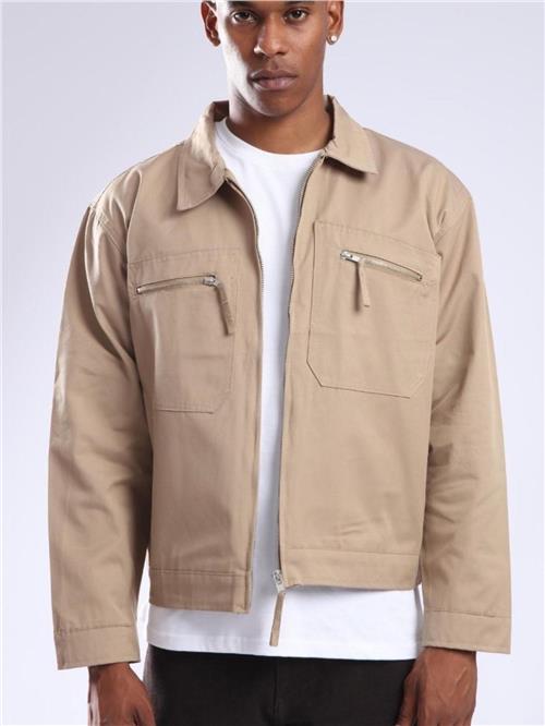 Men zip jacket wholesale Light Beige color 671531