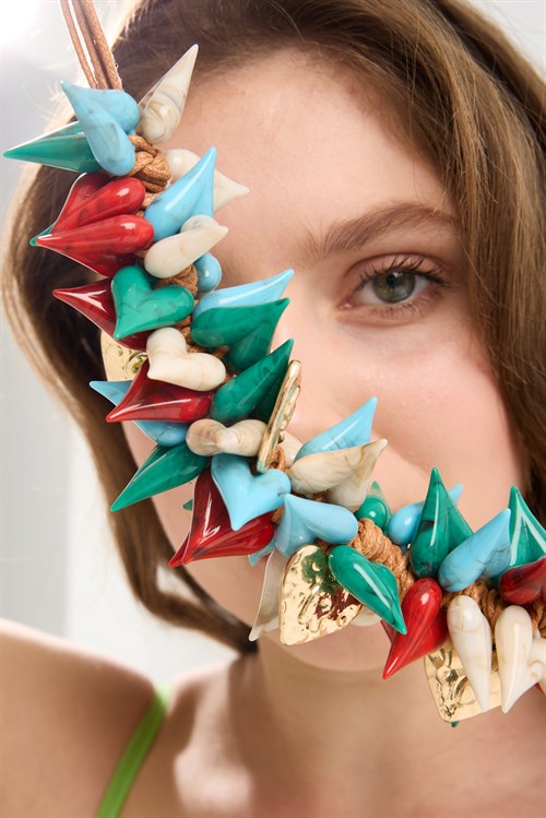 Multicolor Heart Charms Necklace