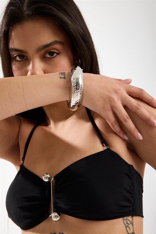 Silver Large Chunky Bangle