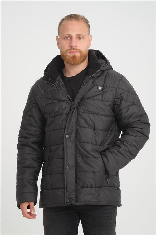Wholesale Black Detachable Polar Hood Jersey Lined Jacket