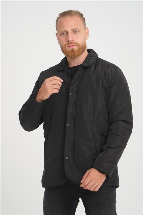 Wholesale Black Zippered Snap Button Jacket