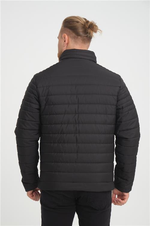 Wholesale Black Chest Zipper Detail Stand Collar Jacket