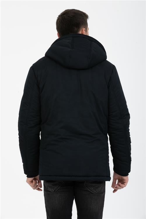 Wholesale Black Polar Lined Hooded Jacket