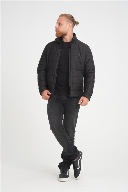 Wholesale Black Ripstop Stand Collar Waterproof Jacket