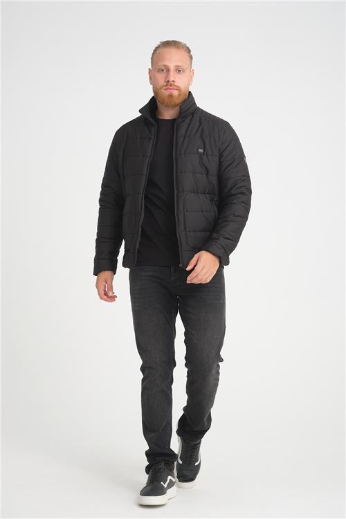 Wholesale Black Ripstop Stand Collar Waterproof Jacket