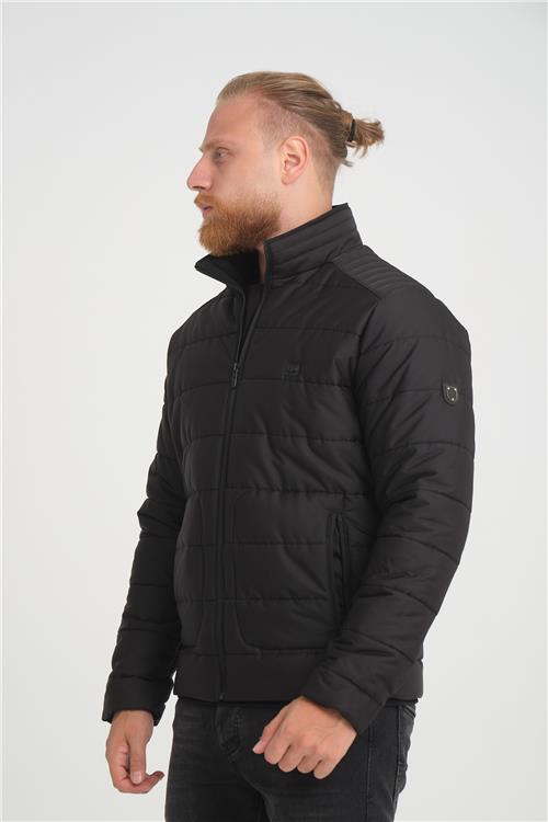 Wholesale Black Ripstop Stand Collar Waterproof Jacket