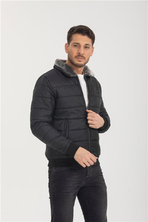 Wholesale Black Fur Collar Puffer Coat