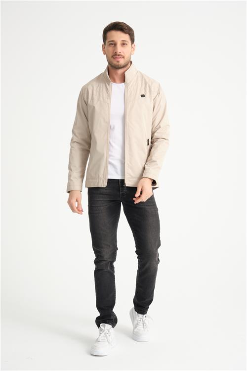 Wholesale Beige Stand Collar Spring Jacket