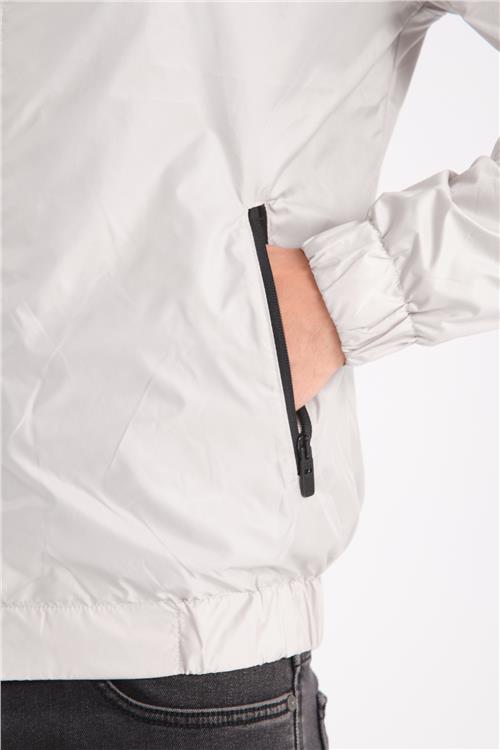 Wholesale Beige Hooded Jersey Lined Spring Jacket