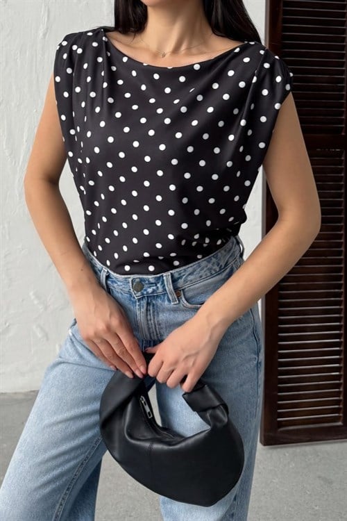 Wholesale Black Polka Dot Blouse