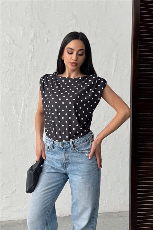 Wholesale Black Polka Dot Blouse