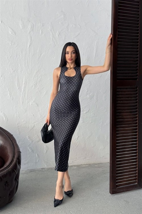 Wholesale Black Polka Dot Bodycon Dress