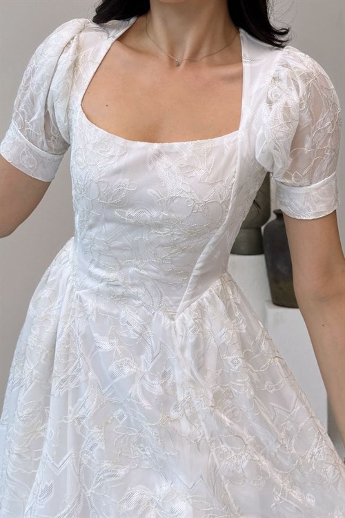 Wholesale Ecru Tulle Maxi Dress