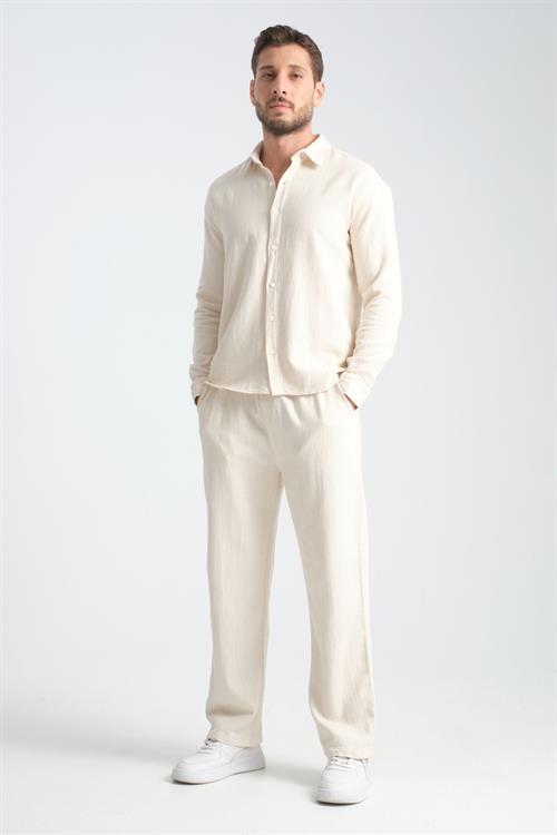 Wholesale Flare Winter Baggy Pants Oversize Shirt Two-Piece Set 100% Cotton  