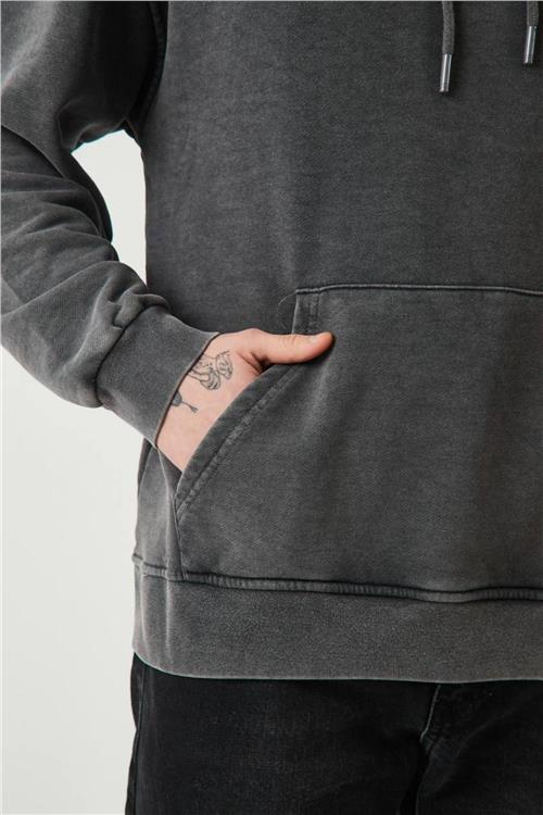 Wholesale Men Anthracite Hoodie with Kangaroo Pocket