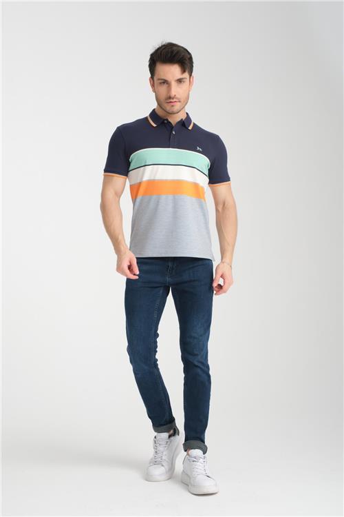 Wholesale Men Anthracite Polo T-shirt