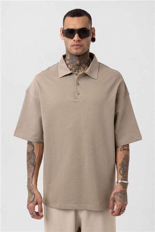 Wholesale Men Beige Oversize T-shirt