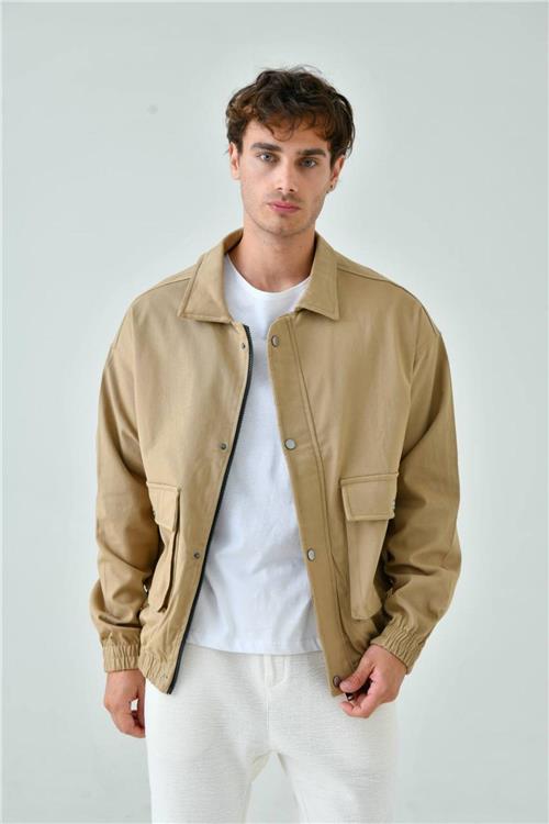 Wholesale Men Beige Oversized Jacket