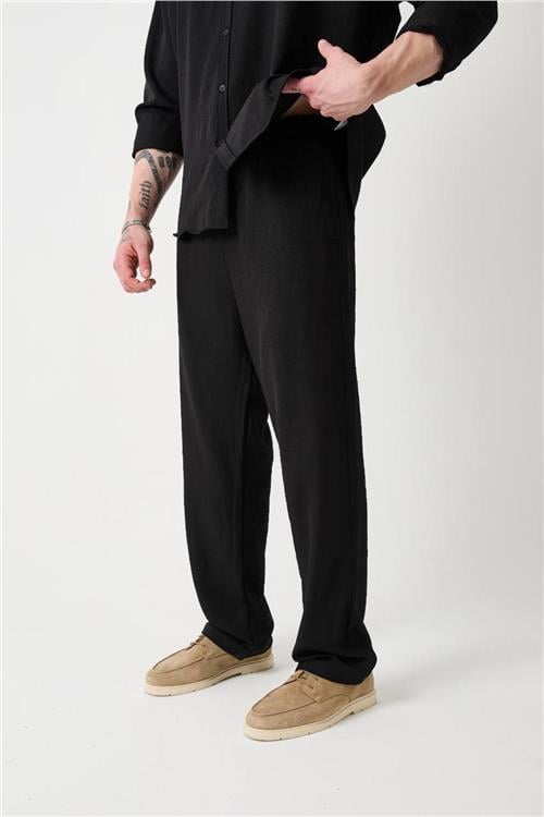 Wholesale Men Black Baggy Pants 737239