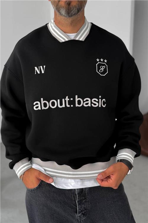 Wholesale Men Black Printed Sweatshirt