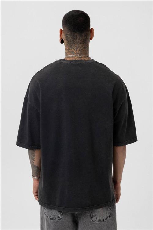 Wholesale Men Black Washed Oversize T-shirt