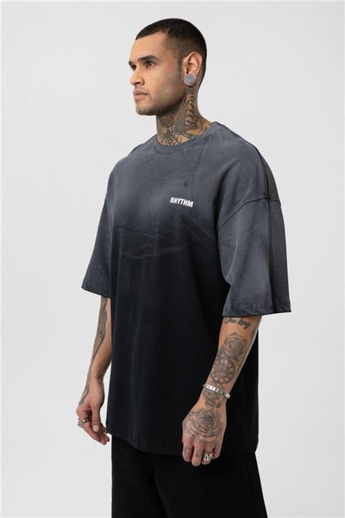 Wholesale Men Black Washed Oversize T-shirt
