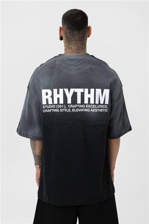 Wholesale Men Black Washed Oversize T-shirt