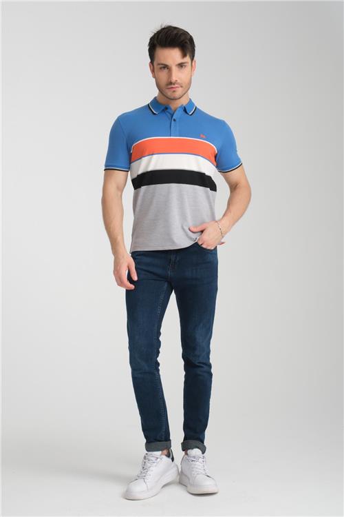 Wholesale Men Blue Polo T-shirt