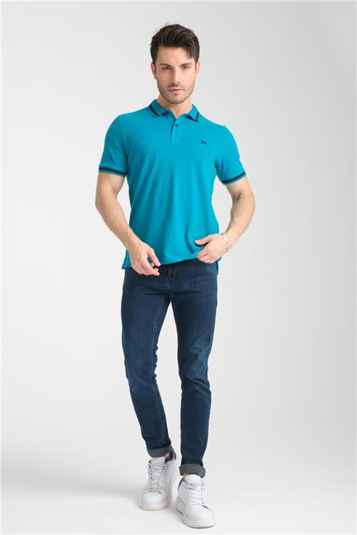 Wholesale Men Blue Polo T-shirt