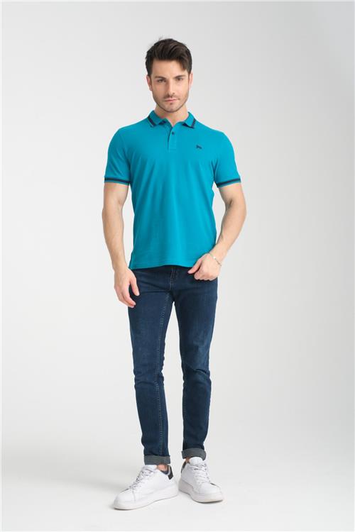 Wholesale Men Blue Polo T-shirt