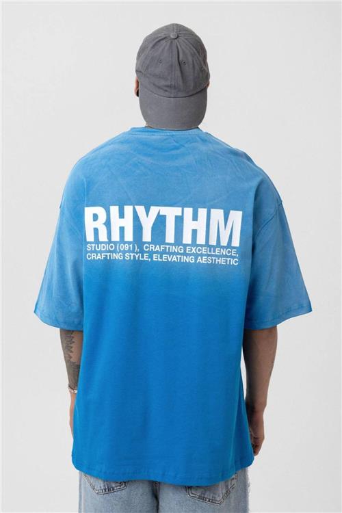 Wholesale Men Blue Washed Oversize T-shirt